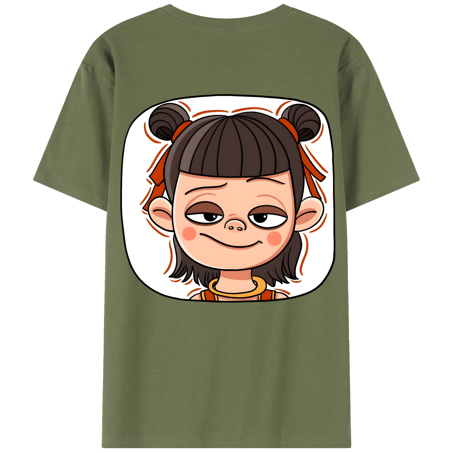 （画像用） Ne Zha 2 ナタ 魔童の大暴れ 綿100％半袖Tシャツ（背面プリント）